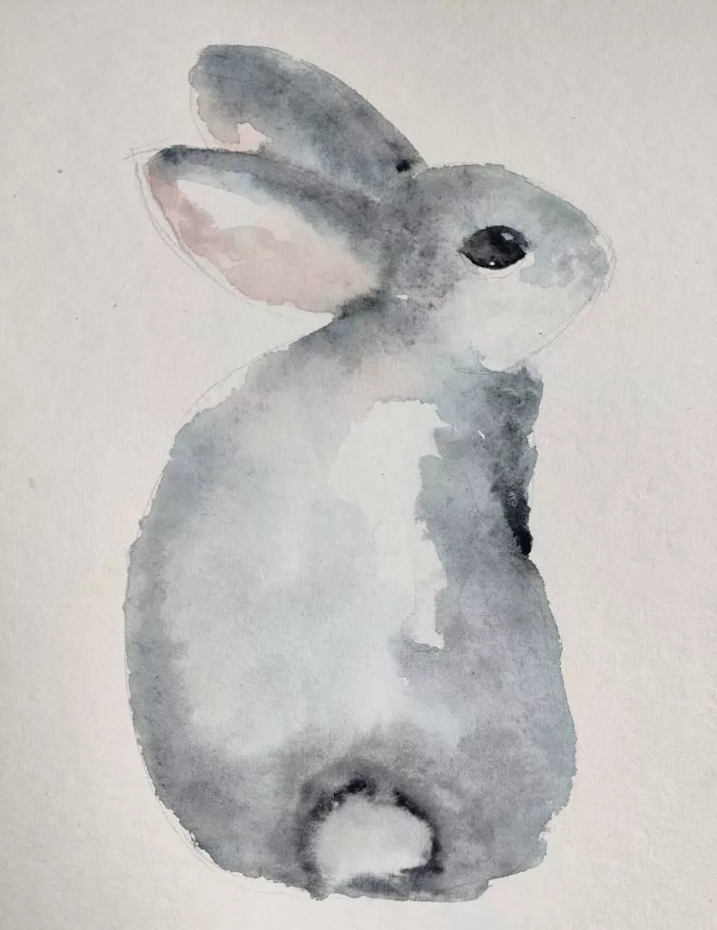 Aquarelle d'un petit lapin