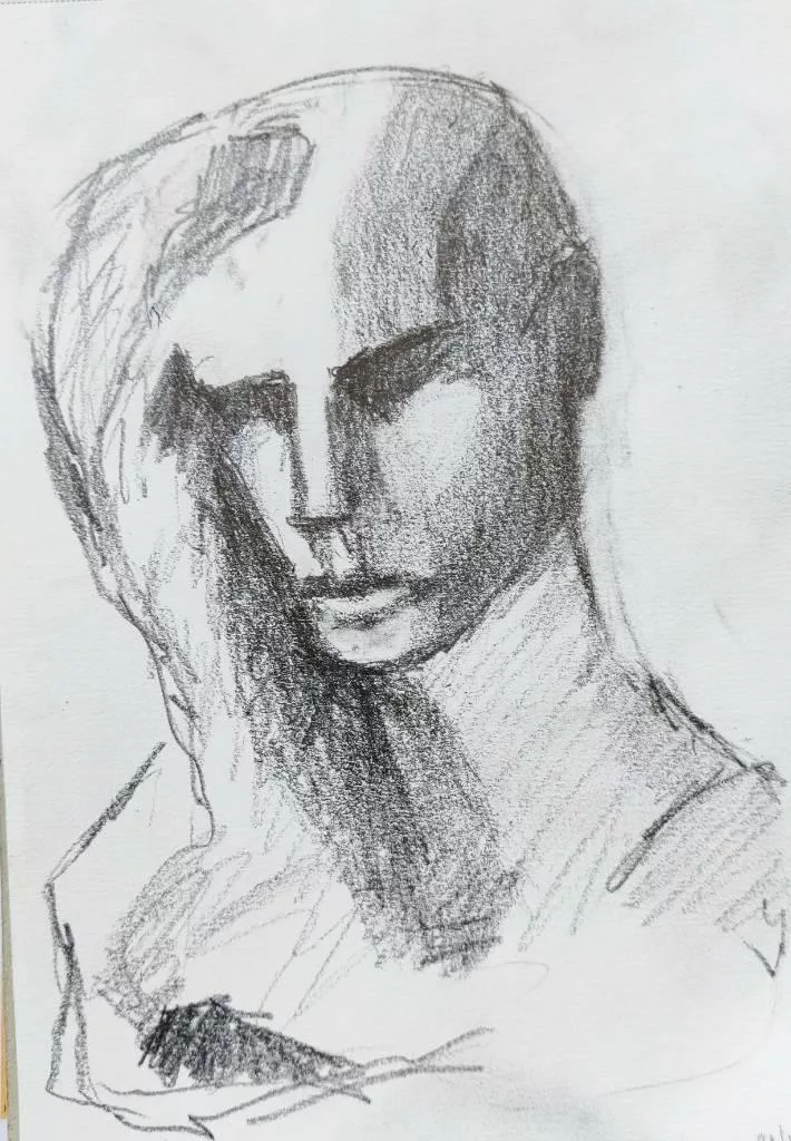 Croquis | tête de femme en argile