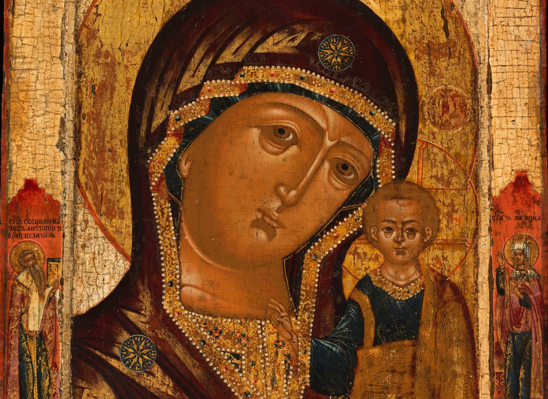 Icône en gros plan (vierge à l'enfant)