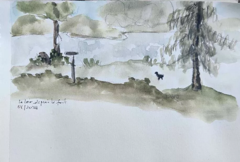 Croquis | Le Loir depuis le Fort