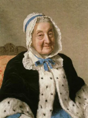 Portrait d'une femme âgée richement vêtue