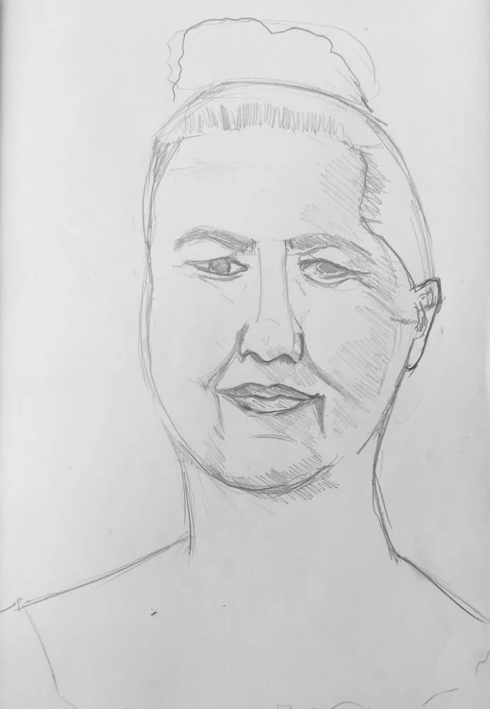 Portrait au crayon quasiment de face