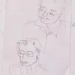Croquis au crayon d'un homme et d'une femme