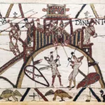 Un tout petit bout de la tapisserie de Bayeux montrant un assaut