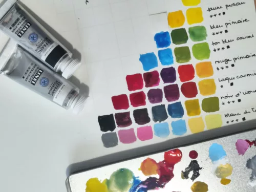 Nuancier à la gouache, 8 couleurs