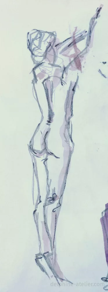 Croquis d'une femme sur les pointes de pieds
