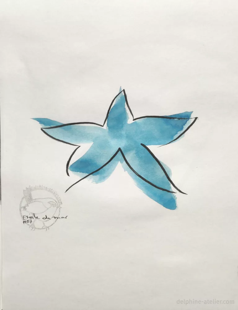 Une étoile de mer bleue