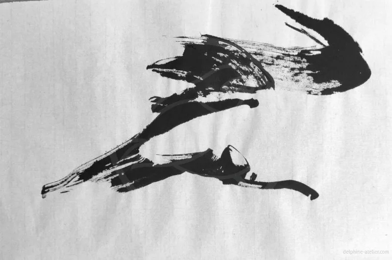Des traces à l'encre noir avec des largeurs différentes, des "remplissages" différents