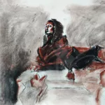 Un sphinx à la sanguine et à la pierre noire