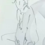Croquis d'une femme nue assise