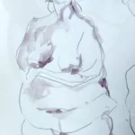 Croquis d'une femme nue de face