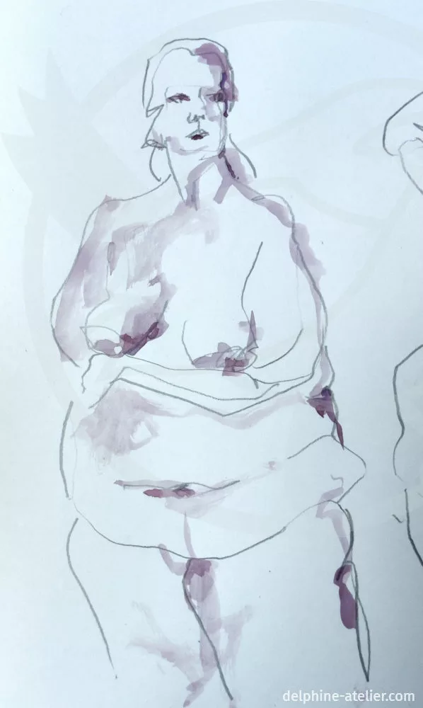 Croquis d'une femme nue de face