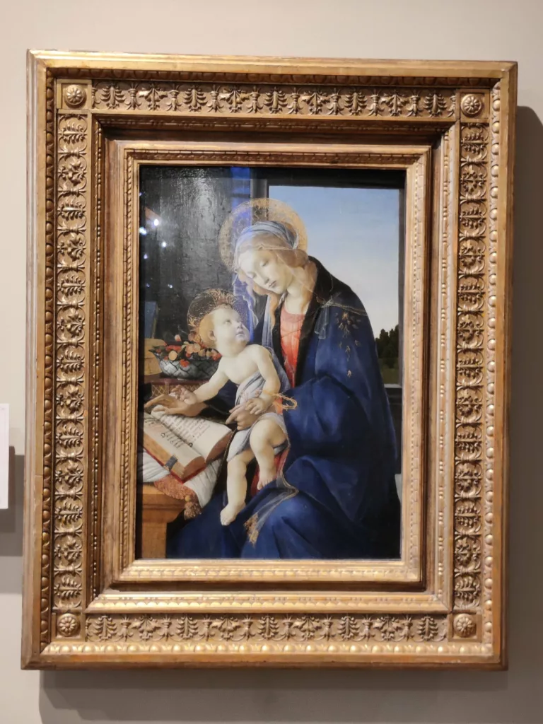 Peinture d'une madone à l'enfant