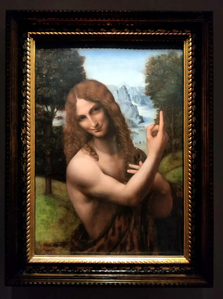 Tableau représentant un homme au cheveux longs montrant le ciel