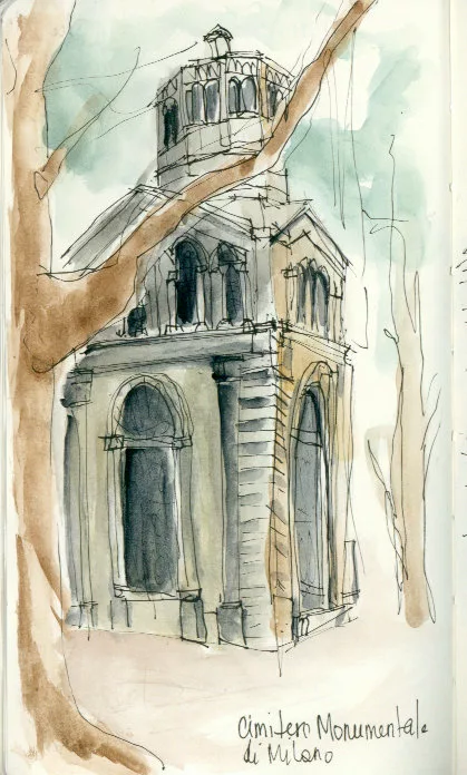 Croquis d'un mausolée - "Cimitero Monumentale di Milano"